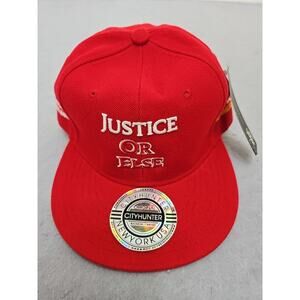 Million Man March Hat Snapback Red MLK Malcolm X 2015 20th Annv Justice Or Else